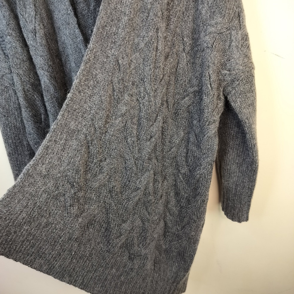 Eileen Fisher Wool Mohair Cardigan Sweater Size XL Cable Knit Open Front Minimal - Picture 6 of 12